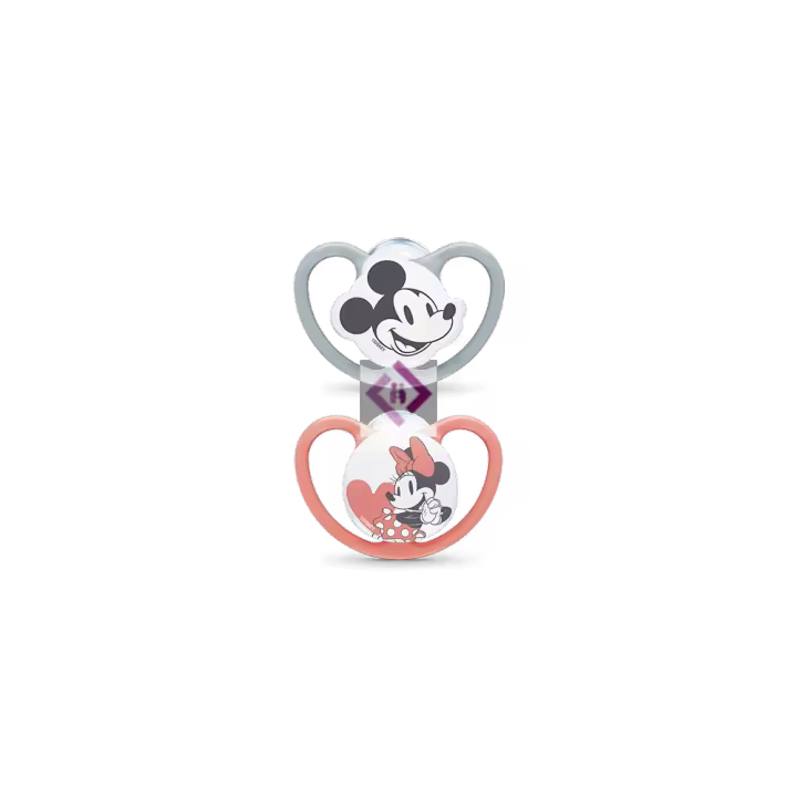 Nuk Nuk Chupete Space Mickey Niña Silicona 0-6M 2 Unidades - 1