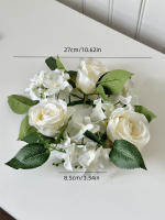Corona De Velas De Boda Con Rosas Artificiales Guirnalda De Seda Para Decoración De Mesa Y Hogar Con Flores De Poliéster - details 0