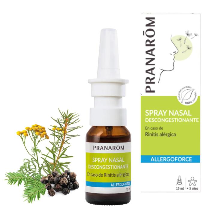PRANAROM - Allergoforce - Spray Nasal Descongestionante - Con Aceites Esenciales Bio, Rinitis Alérgica Y Molestias Estacionales - 15ml