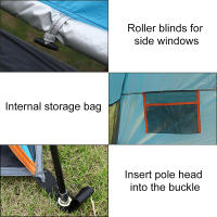 Carpa De Playa Familiar Para Verano Con Marco Protección Solar Plegable Portátil Para 4 Personas Canopo Fácil Instalación - details 6