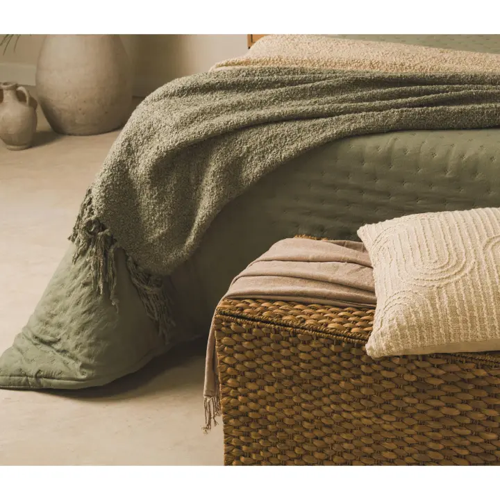 TRAMAS+ Colcha Bouti Lisa para Cama de Primavera y Verano, Cubrecamas de Colores Lisos para Habitación Moderna y Juvenil - 1