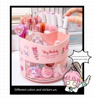 Organizador De Escritorio Kawaii Sanrio Con Porta Bolígrafos Giratorio Y Caja De Almacenamiento Estilo Anime Hello Kitty Kuromi Cinnamoroll My Melody Pochacco Pompom Purin Para Cosméticos Y Stationery - details 2
