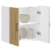 vidaXL Armario de pared cocina Kalmar madera vieja madera ingeniería en color Madera antigua/Blanco brillante/Blanco y más | almacenamiento funcional diseño moderno para baño dormitorio sala - details 3