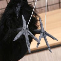 Modelo De Animal Artificiales Realistas Negro Corazón De Aves Para Repeler Pigeons Y Control De Fauna Silvestre Decoración Exterior Para Jardín - details 1