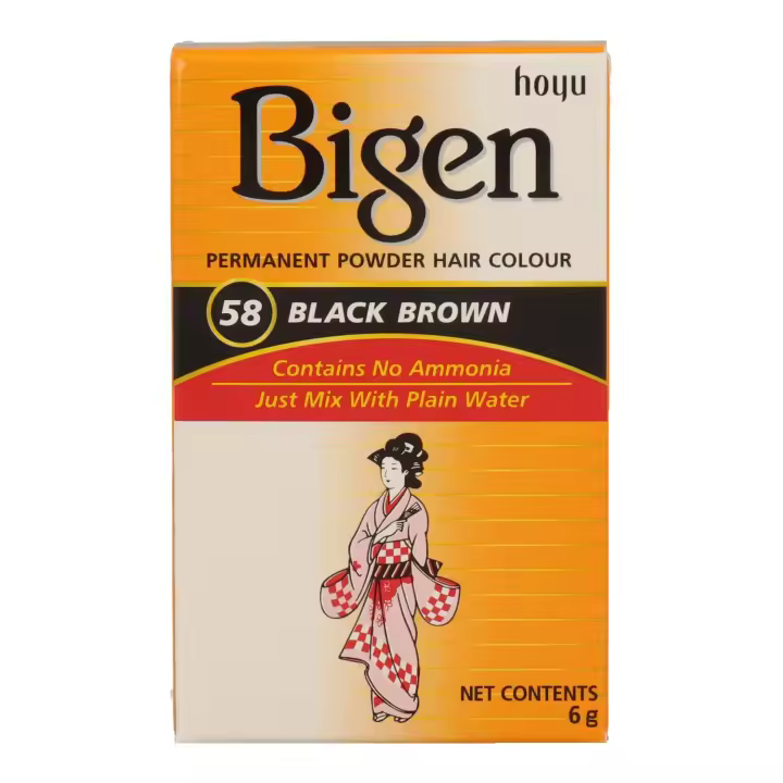 Bigen 58 black brown 6 gr, coloración, baño de color. Belleza y cuidado de tu cabello y tu piel con Bigen. - 1