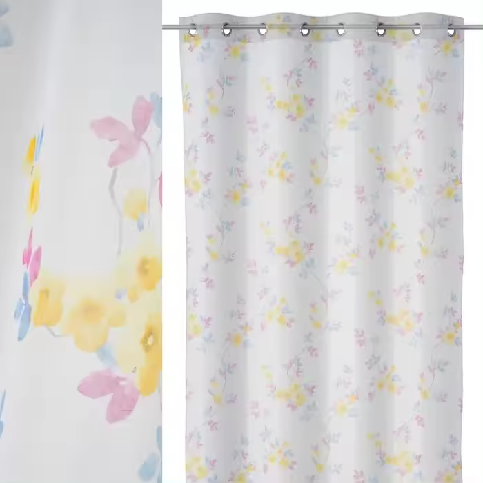 Set 2 Visillos Avalon Flores Rosas ,Azules y Amarillas Lilith (2 140x260 cm) - 1