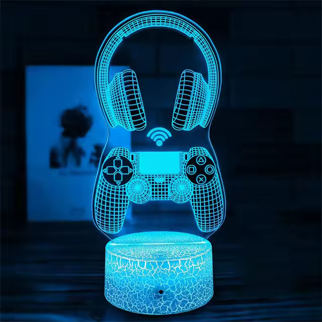 Lámpara De Ilusión 3D Gamer Zone Control Remoto Y Táctil Cambio De Colores 16 Luz Nocturna Para Juegos Videojuegos Regalo Para Hombres - 1