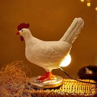 Lámpara De Noche Decorativa De Resina En Forma De Pollo Simulación Animal Divertida Para Decoración De Pascua Y Carnaval Ornamento De Huevo De Pascua - details 0