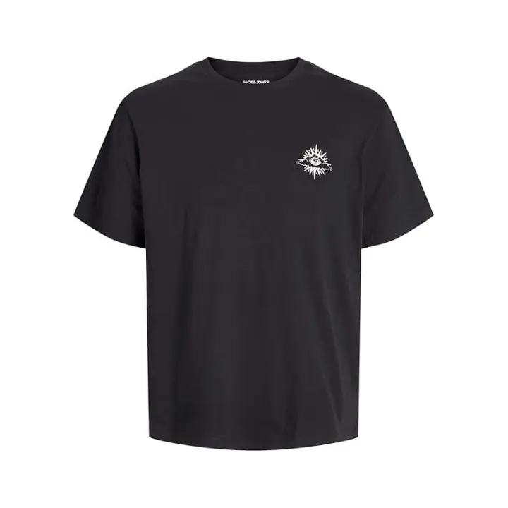 Jack&Jones – Hombre – Negro – Camiseta Manga Corta, Print Posterior, Corte Holgado - 1