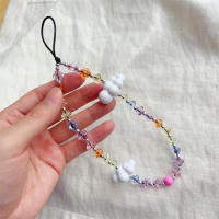 Nueva Cadena De Teléfono Con Nubes Blancas Y Resina Colorida Accesorio De Moda Coreana Para Mujeres Cadena De Móvil De Juego De Dibujos Animados Para Fiesta - details 1