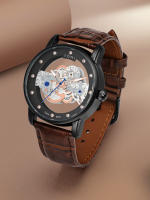 Reloj De Cuarzo TOMI Para Hombres Y Mujeres Reloj De Lujo Casual Con Diamantes Huecos Material De Correa PU Estilo Moda Y Casual - details 6