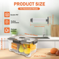 Caja De Almacenamiento Para Panadería Airtight Transparente De 8Qt Extra Grande Con Guardia De Tapa Para Pan Casero/Tostadas/Bagels - details 1
