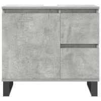 vidaXL Set muebles de baño 2 piezas madera contrachapada gris hormigón - details 5