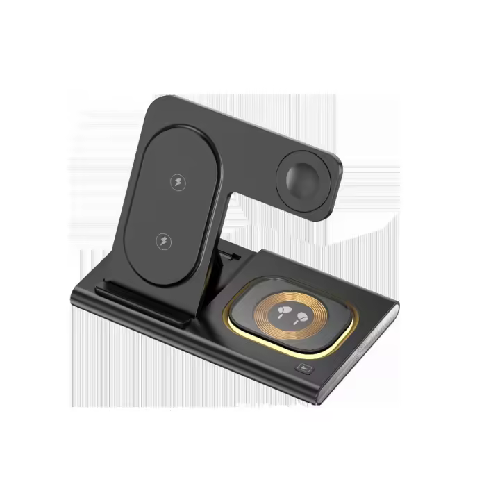 Smartphones Cargador Inalámbrico 3 en 1 Premium para Móviles, Watch y AirPods - Base de Carga Inalámbrica Qi Certificada, Estación Multifunction Compatibilidad Compatible con Smartphones y Reloj Inteligente-DiseCompacto Sin Cables - 1