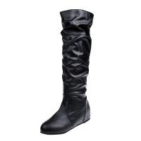 Botas De Mujer De Talla Grande 35-43 Botines Planos De Primavera Otoño Estilo Occidental Botas Largas Con Tacón Medio Material PU - details 38