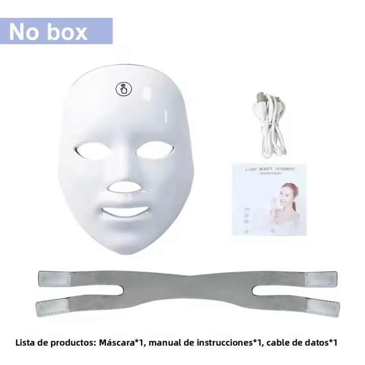 Máscara Facial LED USB Carga 7 Colores Terapia Fotónica Belleza Anti-Edad Rejuvenecimiento Piel Levantamiento Blanqueamiento Cuidado De La Piel - 1