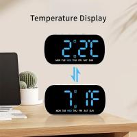 Reloj De Alarma Digital USB Potenciado Con Temperatura Fecha Doble Alarma Modo Nocturno Snooze Niveles De Brillo 5 12/24H LED Reloj - details 10