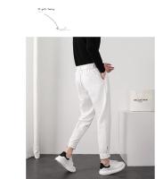 Pantalones Casuales Para Hombre Con Cintura Elástica Y Pierna Delgada Estilo Coreano Pliegues Ajustados Pantalones De Chaqueta Trenzados Callejeros - details 17
