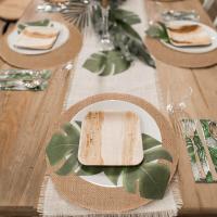 10pcs Tapetes Redondos De Lino Jute Para Mesa De Comedor Decoración De Fiesta Navidad Boda Modernos Para Vajilla Y Tazas - details 3