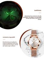 Reloj De Pulsera De Cuarzo OLEVS 5189 Para Mujer Versátil Y De Moda Con Dial De Diamante Resistente Al Agua De Acero Inoxidable Elegante - details 10