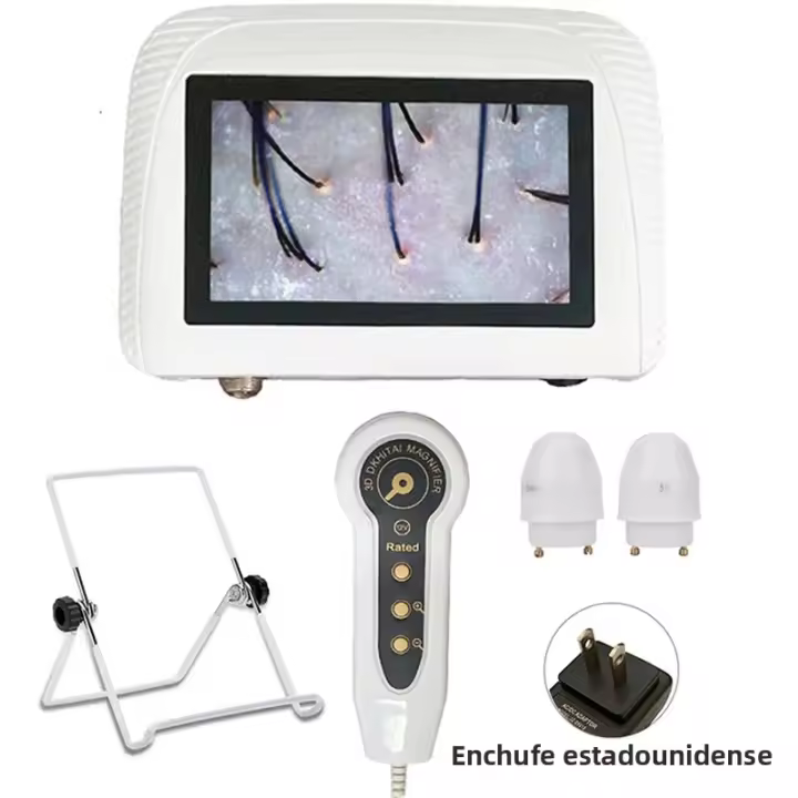 Análisis De Piel Portátil 50X/200X Detector De Cabello Y Escalpelo 5 Pulgadas Medidor De Hidratación Y Aceite Recargable Para Cuidado De La Piel - 1