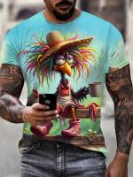 Camiseta De Hombre Con Estampado De Pato Divertido Talla Grande Estilo Casual Verano Camiseta De Poliéster Transpirable Y Secado Rápido Para Exterior - details 1