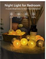 Guirnaldas de Luces de Bolas de Algodón, 5M 20 LED Regulables Guirnaldas de Luces de Bolas de Algodón, Guirnaldas de Luces LED de Interior con Control Remoto y Temporizador para Habitación Infantil,  Verano,Fiesta de Bodas - details 4