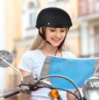 Casco De Motocicleta Universal Retro Medio Cara Para MTB Bicicleta De Carril Seguridad Moda Accesorios De Motocicleta Unisex ABS 453g - details 9