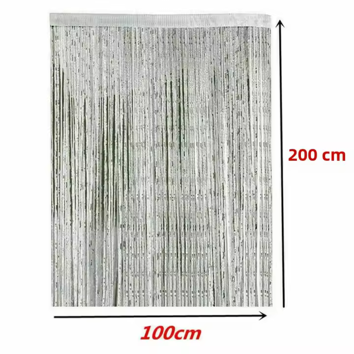 Panel De Cortina De Hilo 2M*1M Pantalla De Mosca Para Puerta Divisor De Habitación Red De Malla Con Pendones Moderno Para Hogar Hotel Café Oficina - 1