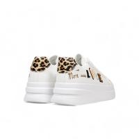 Zapatillas Sneakers mujer blancas diseño de leopardo animal print lhd-115 zapatillas con plataforma diseño LOVE moda otoño invierno - details 3
