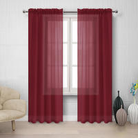 Cortinas De Tulle Transparentes De Color Sólido Modernas Para Decoración De Ventanas En Hogar Cortinas Voile Transparentes Para Sala De Estar 100cmX200cm - details 4