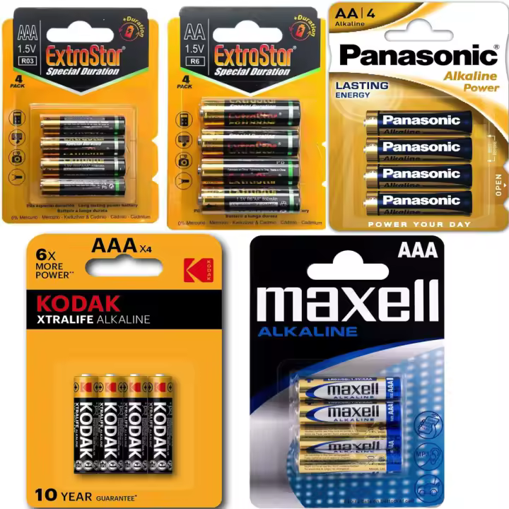 Extrastar Panasonic Maxell Kodak 48 pilas en blister de 4 unidades AA-AAA LR03 LR06 - 1