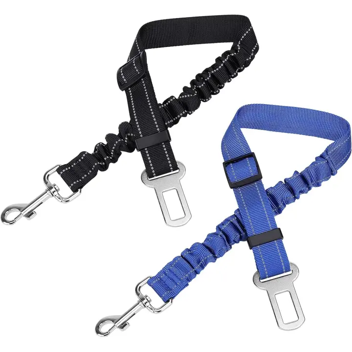 Cinturón de Seguridad de Coche para Perros Gato, 2PCs Arnés del Cinturón de Nylon Ajustable Universal - 1