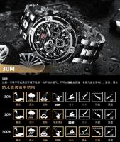Reloj De Hombre MINI FOCUS Grande Resistente Al Agua Con Luminiscencia Y Calendario Acero Inoxidable Cuarzo Estilo Casual - details 22