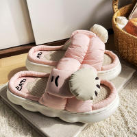 Zapatillas De Plataforma Casual Para Mujer Con Diseño De Gato De Dibujos Animados Zapatos De Lino Elegantes Para El Hogar Con Tobillero Abierto Y Tacón Bajo - details 18