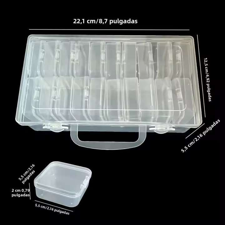 Caja De Almacenamiento Multicolor Y Transparente De Plástico Con 20 Compartimentos Para Herramientas Y Suministros DIY - 1