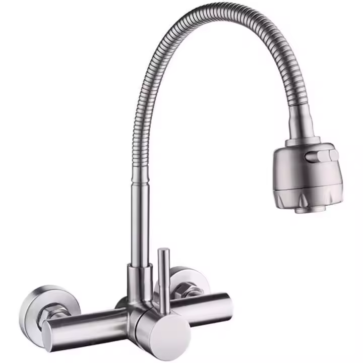 Grifo de Cocina Grifo de fregadero giratorio de Maple inoxidable 304 con Manguera flexible - 1