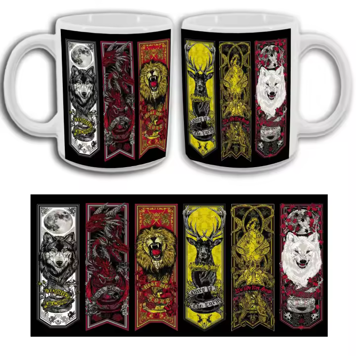 Taza Juego de tronos. Winter is coming. Fire and blood. Stark. Lannister. Targaryen. Arya. Jon Snow. Khaleessi. Tyrion - 1