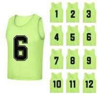 12 PCS Chalecos De Fútbol Para Adultos Rápidos De Secado Uniforme De Equipo De Entrenamiento Para Baloncesto Y Fútbol Numerados Top De Juego - details 1