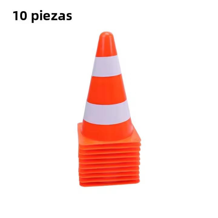 Cono Reflector De Alta Visibilidad Para Tráfico Y Parkings 1Set=10Pcs Stake De Barriada No Parking Material PVC - 1