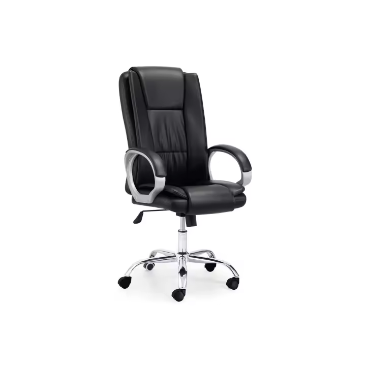 SILLÓN DESPACHO ATLAS SÍMIL PIEL NEGRO  ADC MUEBLECENTER  Envío Gratuito - 1