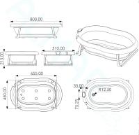 Baby Baño Ajustable Bebé hasta 24 més Gris con Termómetro Asiento Reductor para Recien Nasido con Patas Antideslizante Indicador de Temperatura de Compacta - details 1