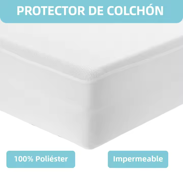 YUNIK HOME-  Protector de Colchón Impermeable Rizo de 100% Microfibra de Calidad. Ajustable hasta 30 cm, Máxima absorbencia, Anti-Ácaros, Anti-Bacteriano, Cubre Colchón Ajustable - 1