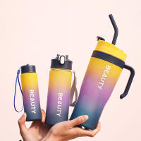 Botella De Agua Deportiva 3-en-1 Con Palanca Grande Y Gradiente De Color Gran Capacidad Para Adultos Botella De Bebida Para Exterior - details 3
