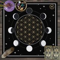 Mantel De Tela Para Cartas De Tarot 1pc Decoración De Juego De Cartas Pagan Con Fases De Luna Y Flores Estilo Pagan Para Atril Y Brujería - details 56