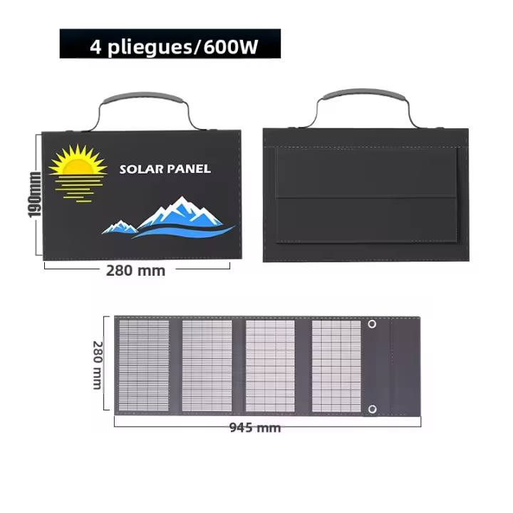 Panel Solar Portátil Plegable Bolsa 1000W Carga Rápida Con USB+DC Adecuado Para Senderismo Camping Y Teléfonos Móviles - 1