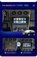 AWESAFE inalámbrico CarPlay Android Auto Radio para Mazda CX7 2008 2009 2010 2011 2012 2013 2014 2015 coche reproductor multimedia GPS 2 din autoradio volante controles RDS Bluetooth - details 2