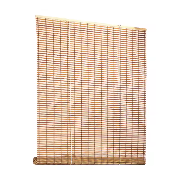 Estor Bombai | Diseño En Marrón Oscuro Y Caña Natural | Privacidad Y Luz Controlada | Perfecto Para Interiores - 1