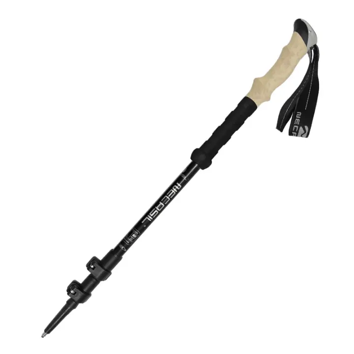 Palo De Camuflaje Ultraligero De Aluminio Para Senderismo Y Escalada 135CM Plegable Antideslizante Con Mango De Goma Y Punta De Acero Carbono - 1