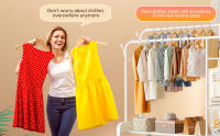 Burro Ropa,Burro ropa con ruedas,Perchero burro ropa resistente,Burro ropa con 4 layers of storage(blanco) - details 2